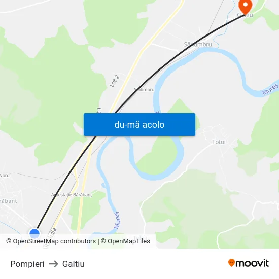 Harta de Pompieri către Galtiu