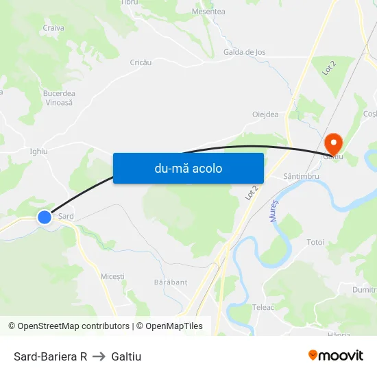 Harta de Sard-Bariera R către Galtiu