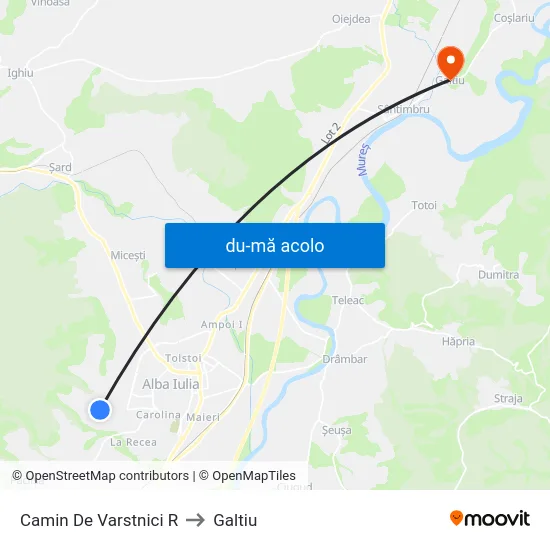 Harta de Camin De Varstnici R către Galtiu