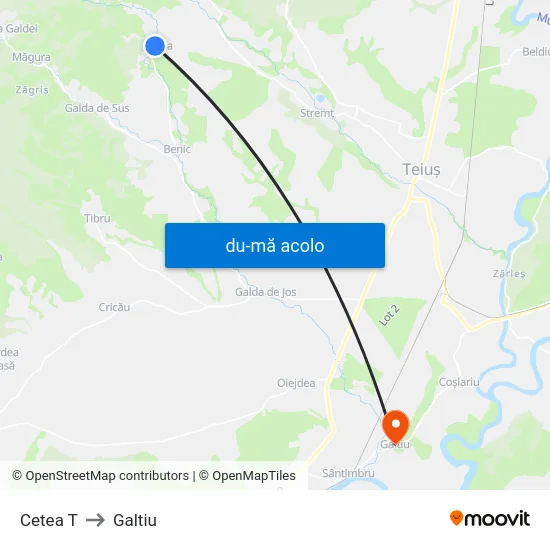 Harta de Cetea T către Galtiu