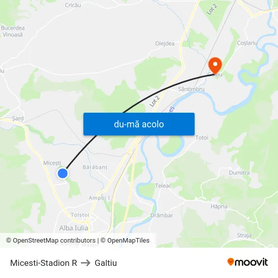 Harta de Micesti-Stadion R către Galtiu