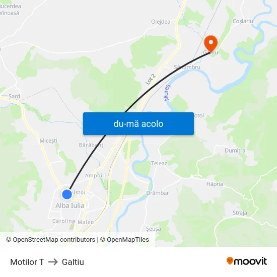 Harta de Motilor T către Galtiu