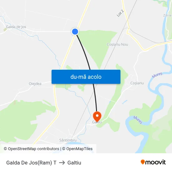 Harta de Galda De Jos(Ram) T către Galtiu