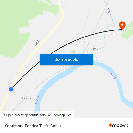 Harta de Santimbru-Fabrica T către Galtiu