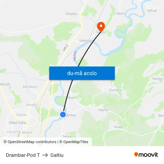 Harta de Drambar-Pod T către Galtiu