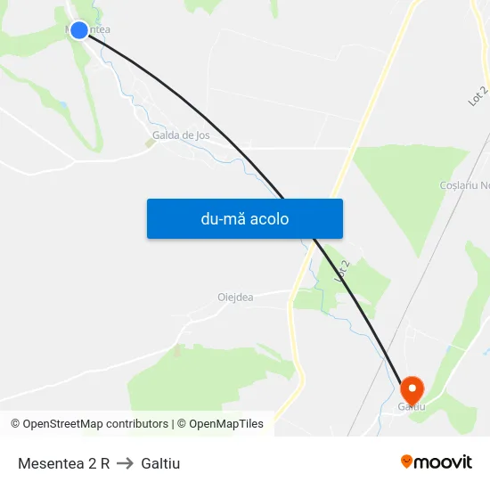 Harta de Mesentea 2 R către Galtiu