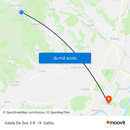 Harta de Galda De Sus 3 R către Galtiu