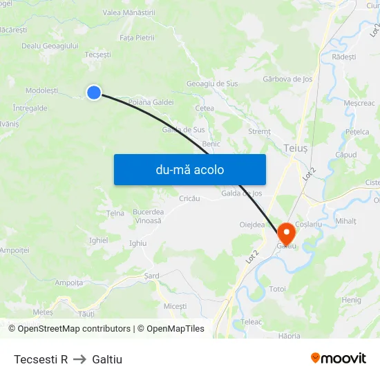 Harta de Tecsesti R către Galtiu