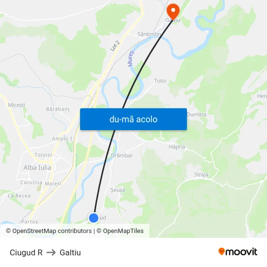 Harta de Ciugud R către Galtiu
