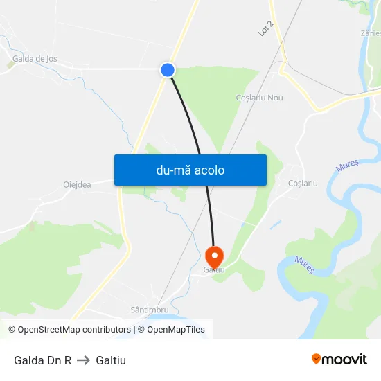 Harta de Galda Dn R către Galtiu