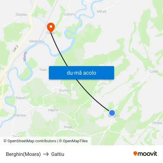 Harta de Berghin(Moara) către Galtiu