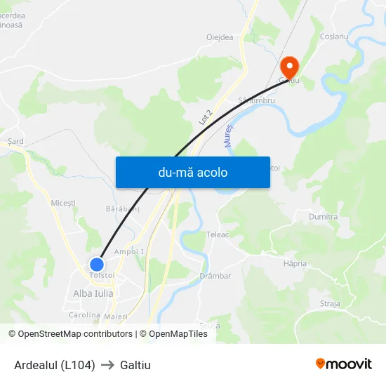 Harta de Ardealul (L104) către Galtiu