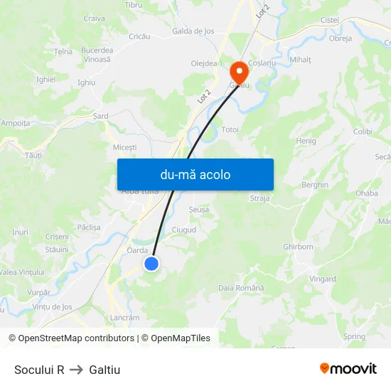 Harta de Socului R către Galtiu