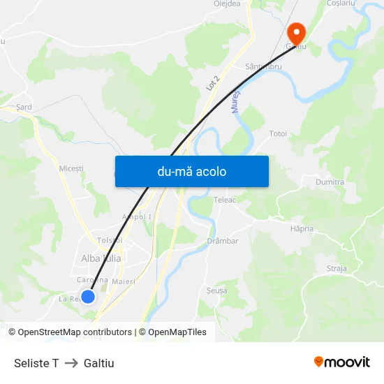 Harta de Seliste T către Galtiu