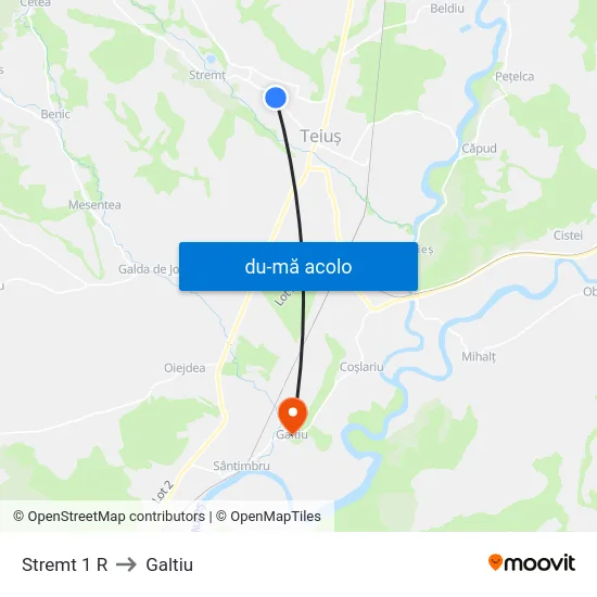 Harta de Stremt 1 R către Galtiu