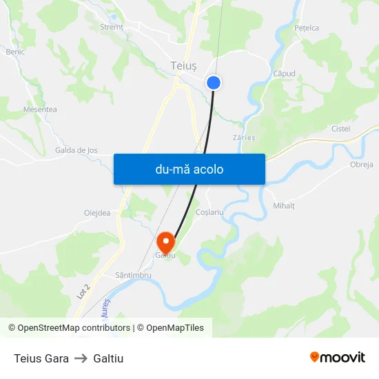 Harta de Teius Gara către Galtiu