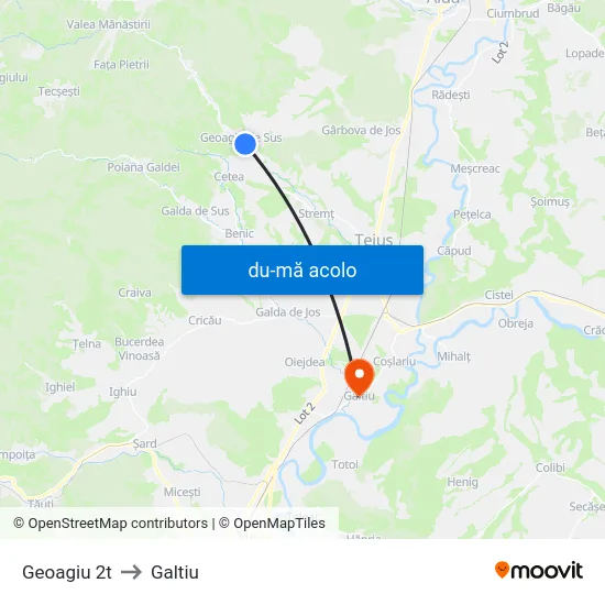 Harta de Geoagiu 2t către Galtiu