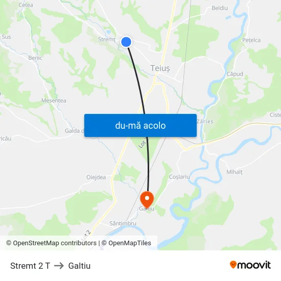 Harta de Stremt 2 T către Galtiu