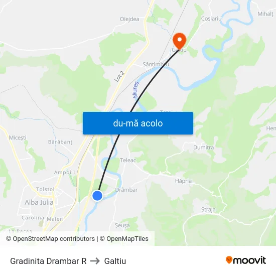 Harta de Gradinita Drambar R către Galtiu