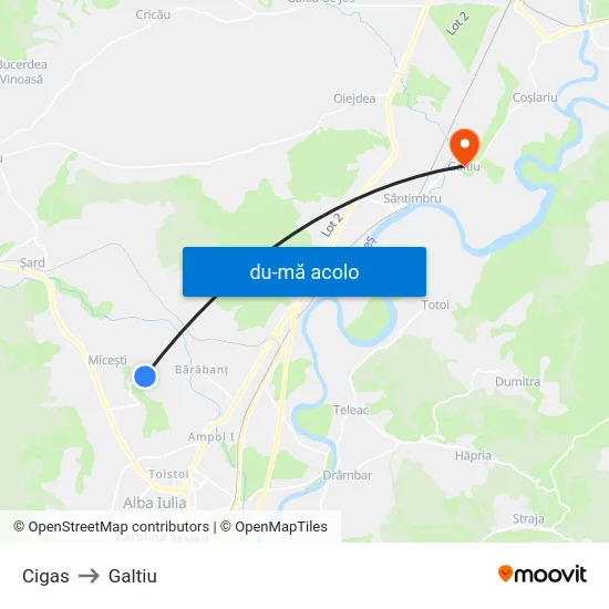 Harta de Cigas către Galtiu