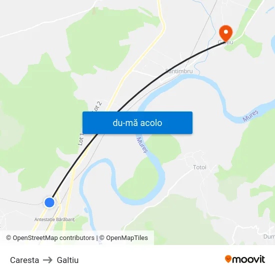 Harta de Caresta către Galtiu