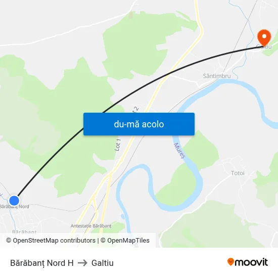 Harta de Bărăbanț Nord H către Galtiu