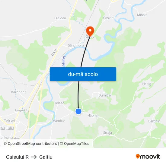 Harta de Caisului R către Galtiu