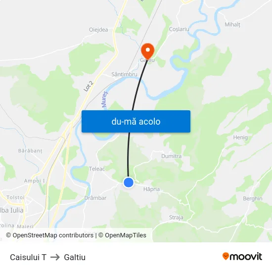 Harta de Caisului T către Galtiu