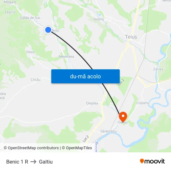 Harta de Benic 1 R către Galtiu