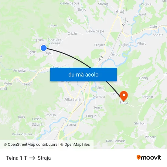 Harta de Telna 1 T către Straja