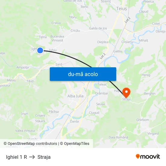 Harta de Ighiel 1 R către Straja