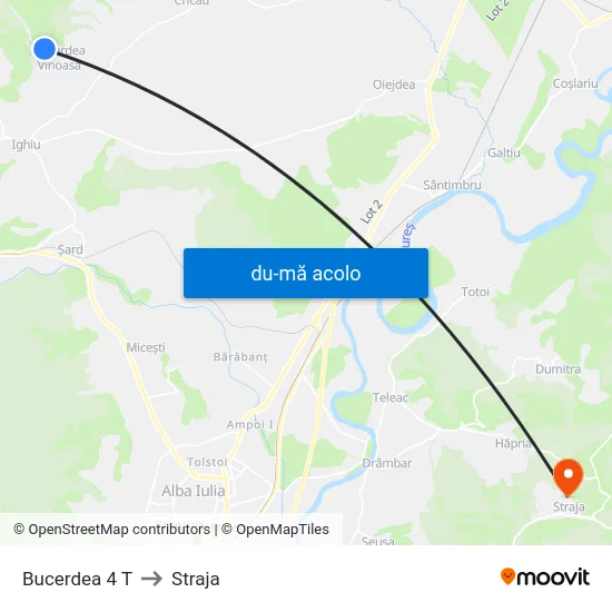 Harta de Bucerdea 4 T către Straja