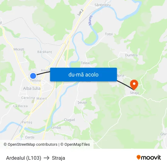 Harta de Ardealul (L103) către Straja