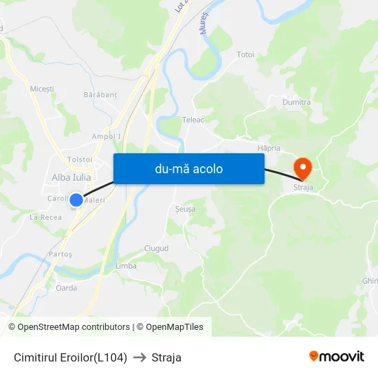 Harta de Cimitirul Eroilor(L104) către Straja