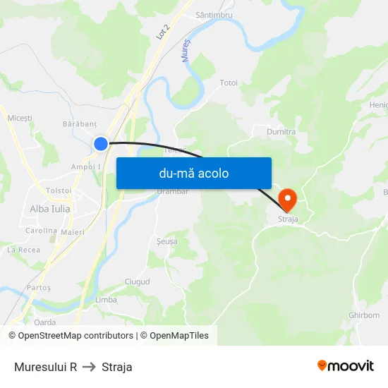 Harta de Muresului R către Straja