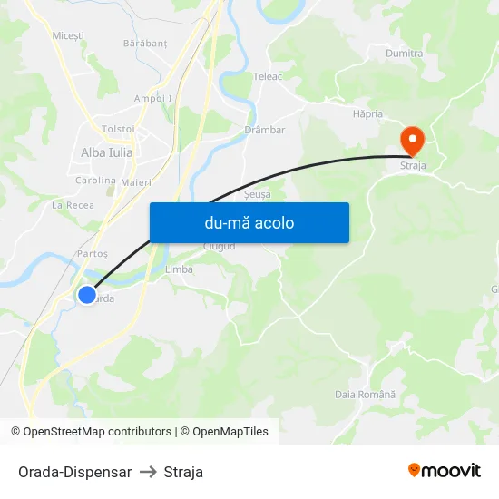 Harta de Orada-Dispensar către Straja