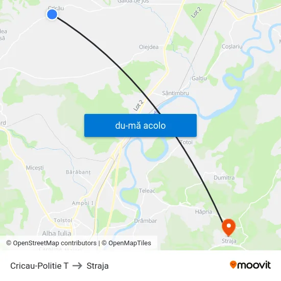 Harta de Cricau-Politie T către Straja