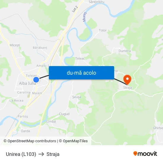 Harta de Unirea (L103) către Straja