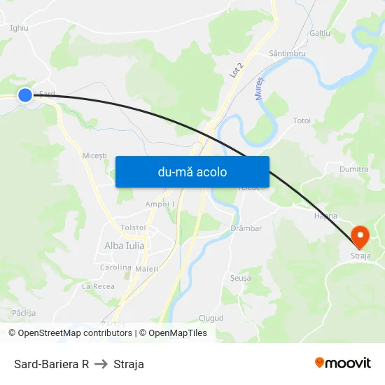 Harta de Sard-Bariera R către Straja
