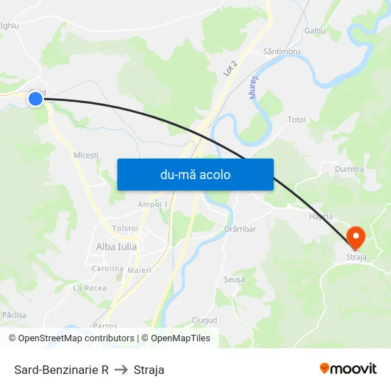 Harta de Sard-Benzinarie R către Straja