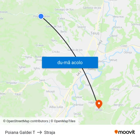 Harta de Poiana Galdei T către Straja