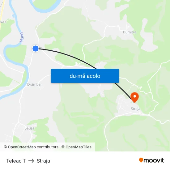 Harta de Teleac T către Straja