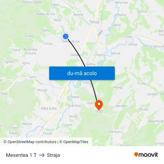 Harta de Mesentea 1 T către Straja