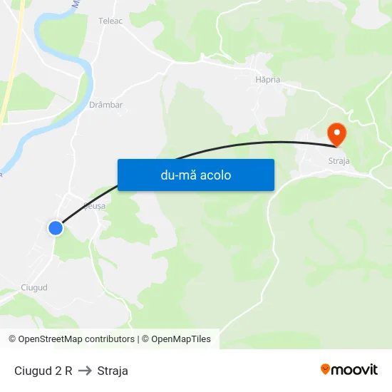 Harta de Ciugud 2 R către Straja