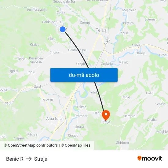 Harta de Benic R către Straja