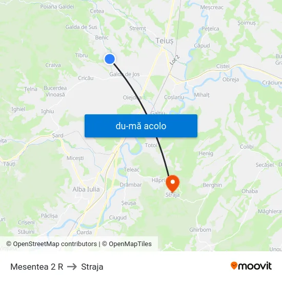 Harta de Mesentea 2 R către Straja