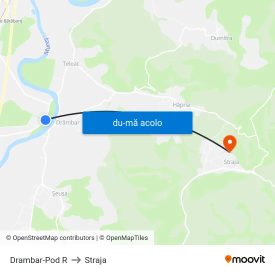 Harta de Drambar-Pod R către Straja
