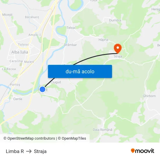 Harta de Limba R către Straja