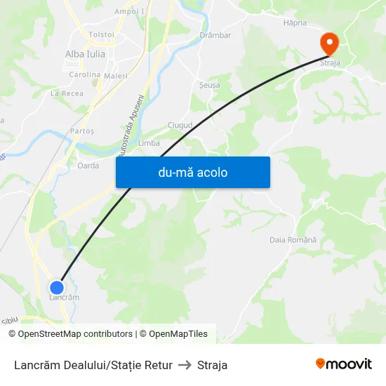 Harta de Lancrăm Dealului/Stație Retur către Straja