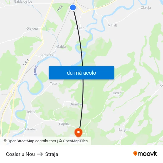 Harta de Coslariu Nou către Straja